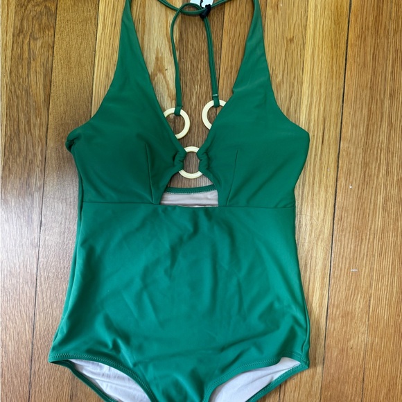 Commense Olive Halter One-Piece Swimsuit - Picture 3 of 6